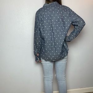 J. Crew Tops - J Crew Button Down Polka Dot Chambray J. Crew Tops - J Crew Button Down Polka Dot Chambray